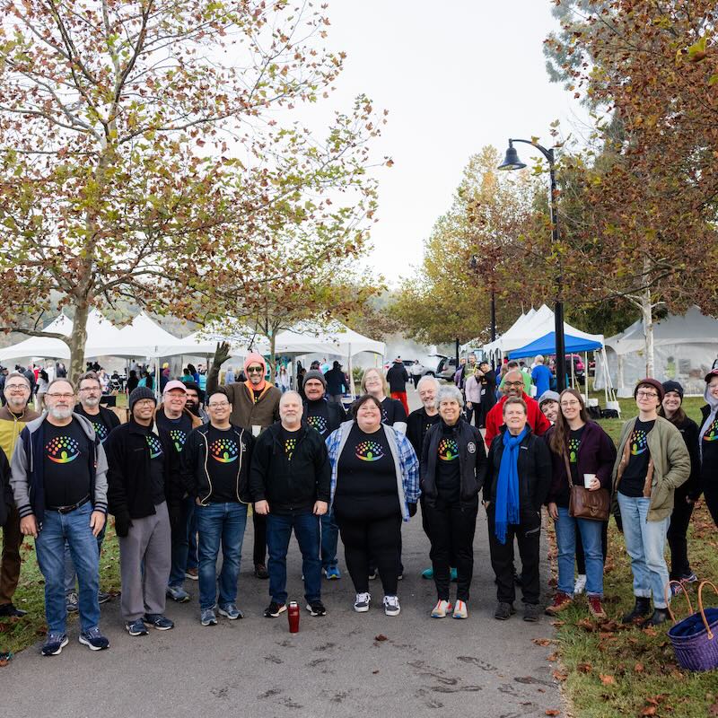 Group photo of Nashville Cares volunteers at a recent AIDS Wallk.